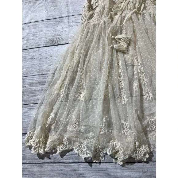 Rare Vintage Free People Say Hello to Heaven Lace Dots Crochet Slip Dress XS - Picture 9 of 13